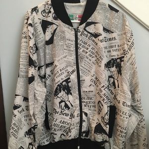 Newspaper Fabric Windbreaker